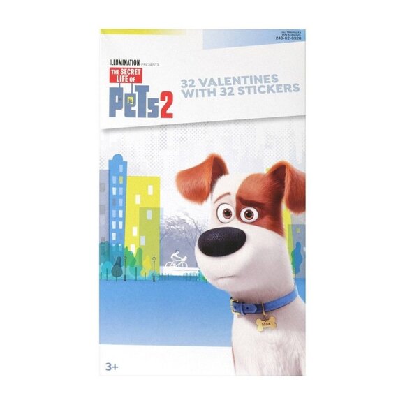 Secret Life of Pets 2 32ct Deluxe Valentines with Stickers (Box not included to - Picture 1 of 2